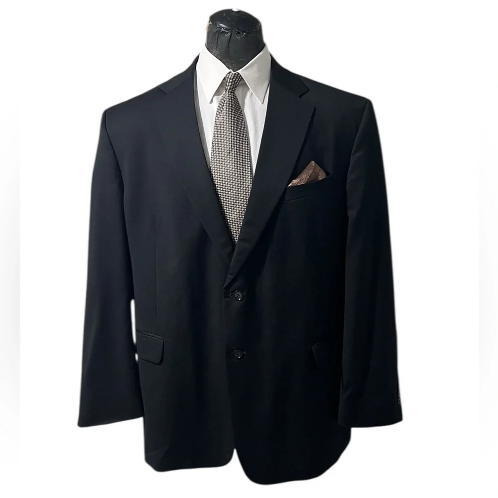 Stafford Elegant Black Men's Blazer 100% Wool. Smart Blazer☑️